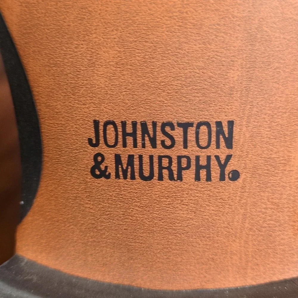 Johnston & Murphy Shoes Mens Novick Brown 10 Leather Oxfords Lace Up Cap Toe